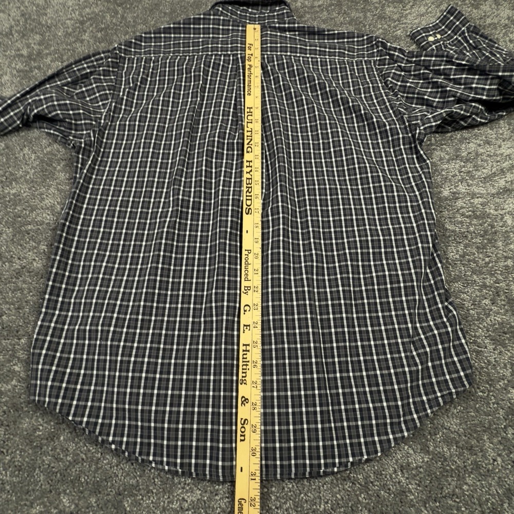 Brooks Brothers 346 Shirt Men's Large Black Gray Plaid  L/S Button Up Down - Picture 7 of 7